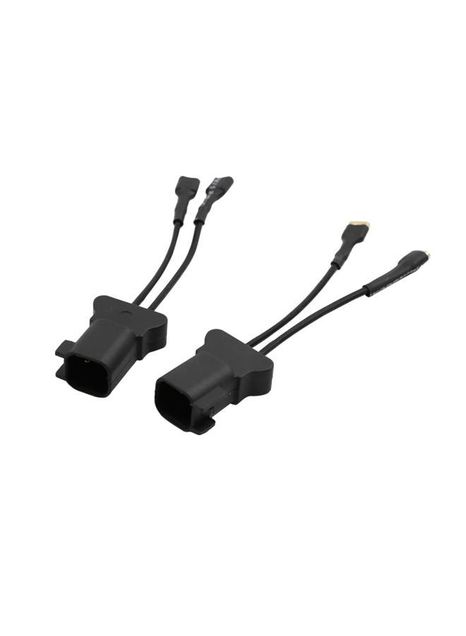 uxcell 2pcs Black Car Horn Speaker Adapter Wiring Harness Pigtail Socket for Ford - Image 1