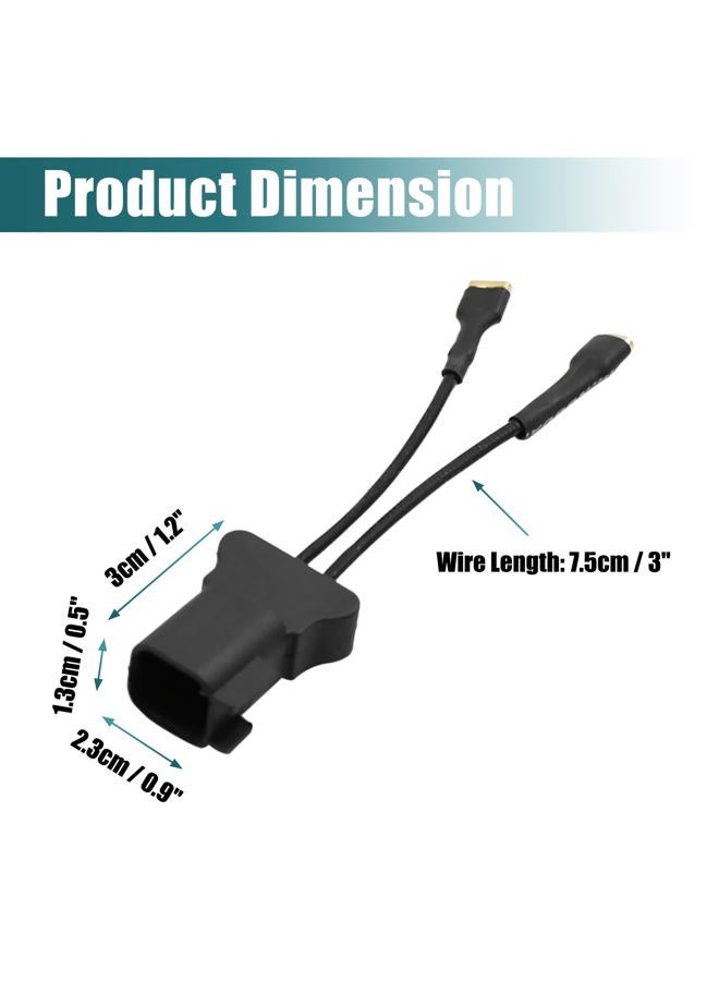 uxcell 2pcs Black Car Horn Speaker Adapter Wiring Harness Pigtail Socket for Ford - Image 3