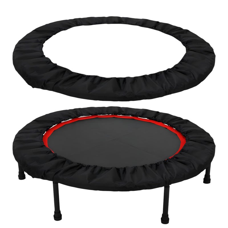 Klmnop Mini Trampoline Spring Cover 36 Inch Small Trampoline Replacement Pad Thickened 600D Oxford Cloth Easy to Installation Fit Indoor TrampolineOnly Cover Black - Image 2