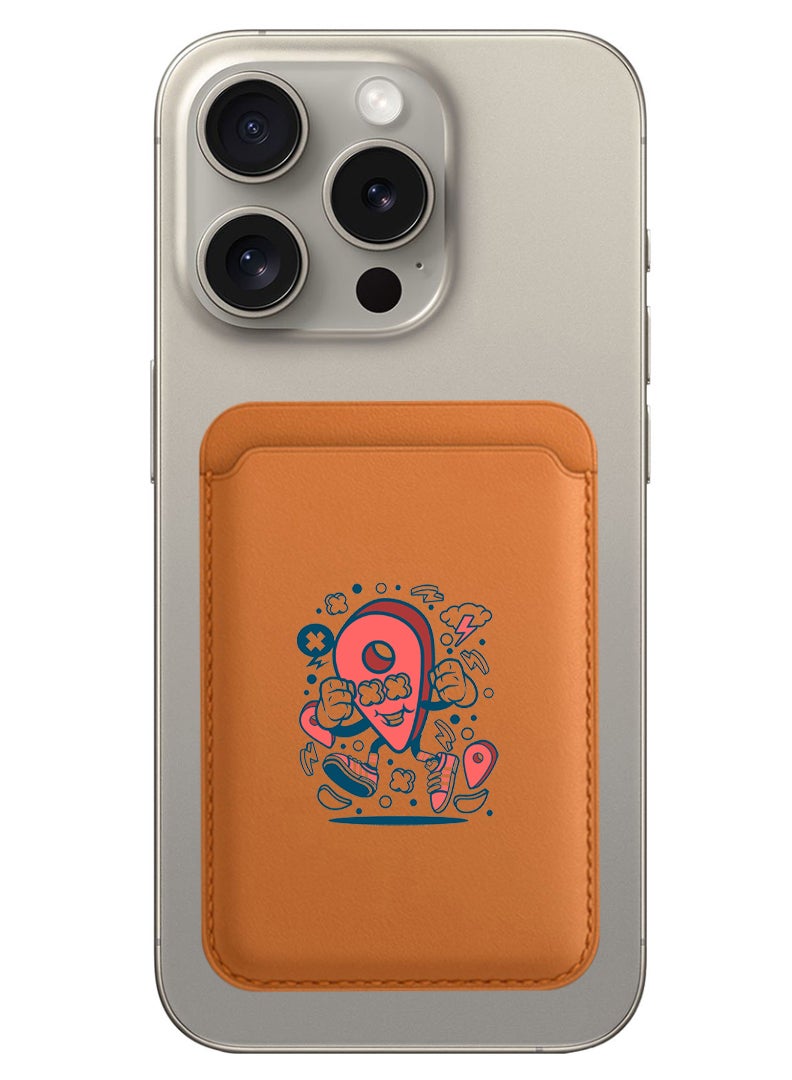 Theodor Magnetic Wallet, Compatible with MagSafe Wallet, for iPhone Wallet, for iPhone 16/15/14/13/12 Series, Not for iPhone 13/12 mini, 3 Card Holder, Vegan Leather, Brown - Location - Image 1