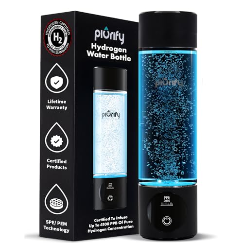 Hydrogen Water Bottle Generator  Up to 4100 PPB Concentration  SPEPEM Technology  Certified H2 Generator  Portable Athletic Performance  Hydration System  6Hour Hydrogen Retention Black