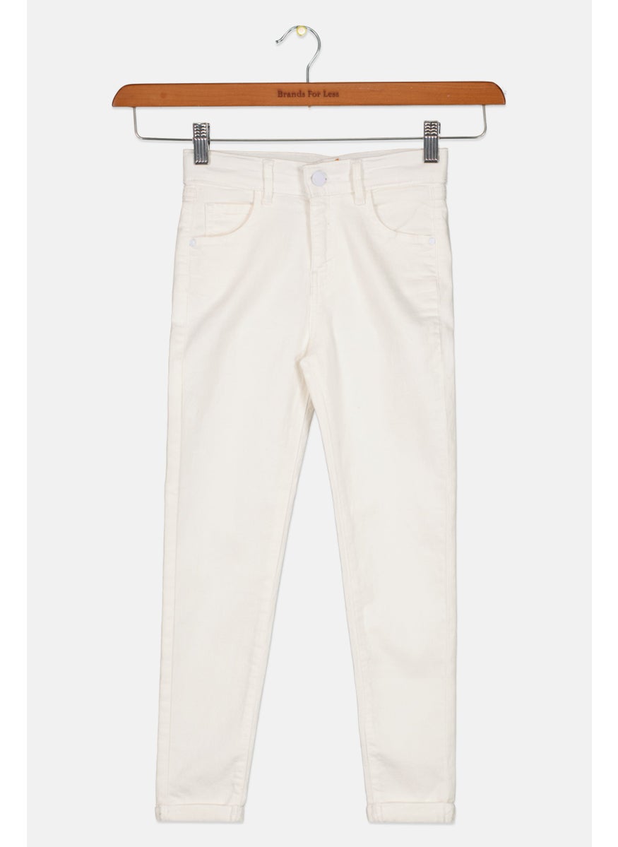 GUESS - Kids Girl Skinny Fit Stretchable Jeans, White - Image 1