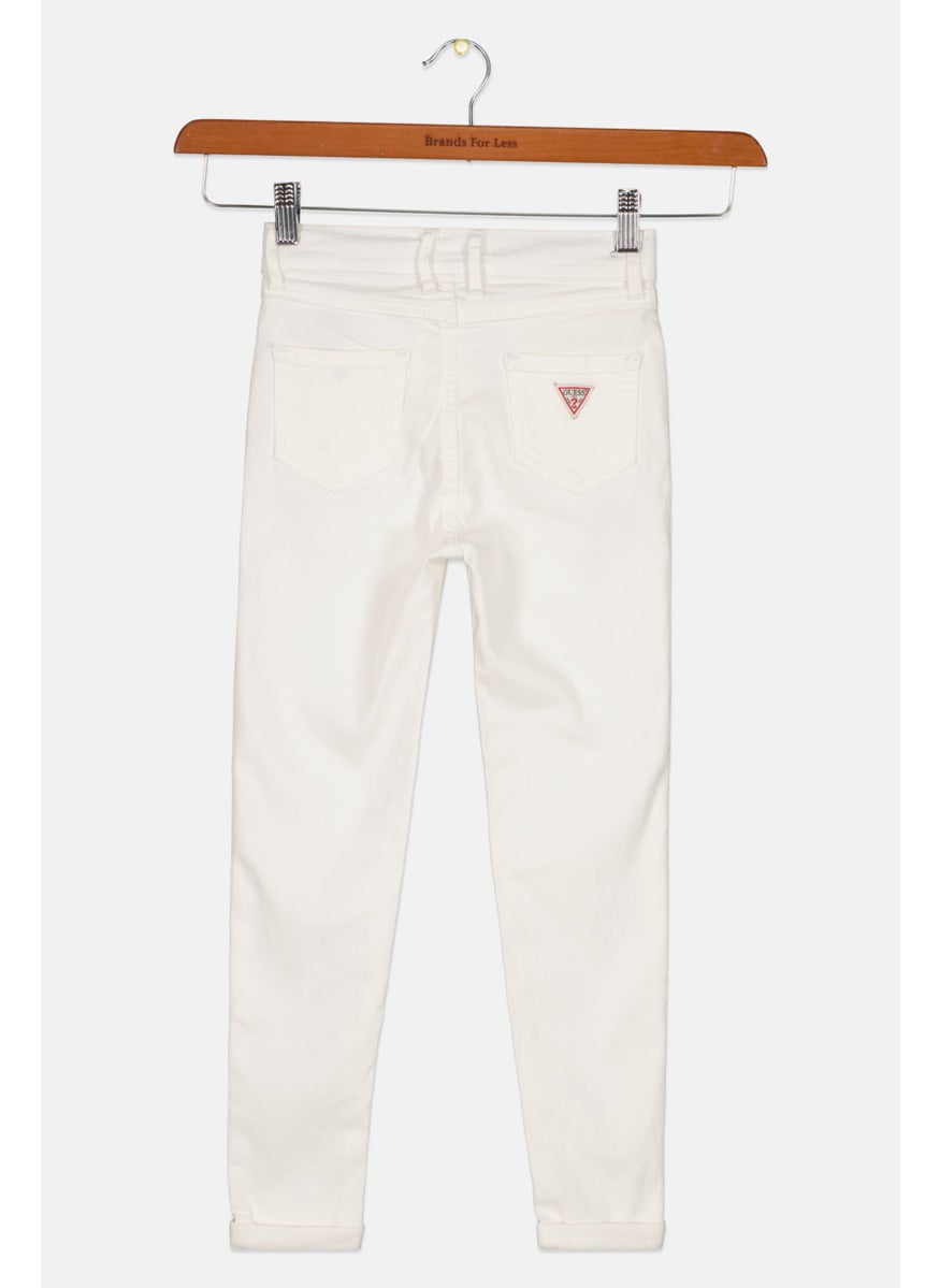 GUESS - Kids Girl Skinny Fit Stretchable Jeans, White - Image 1
