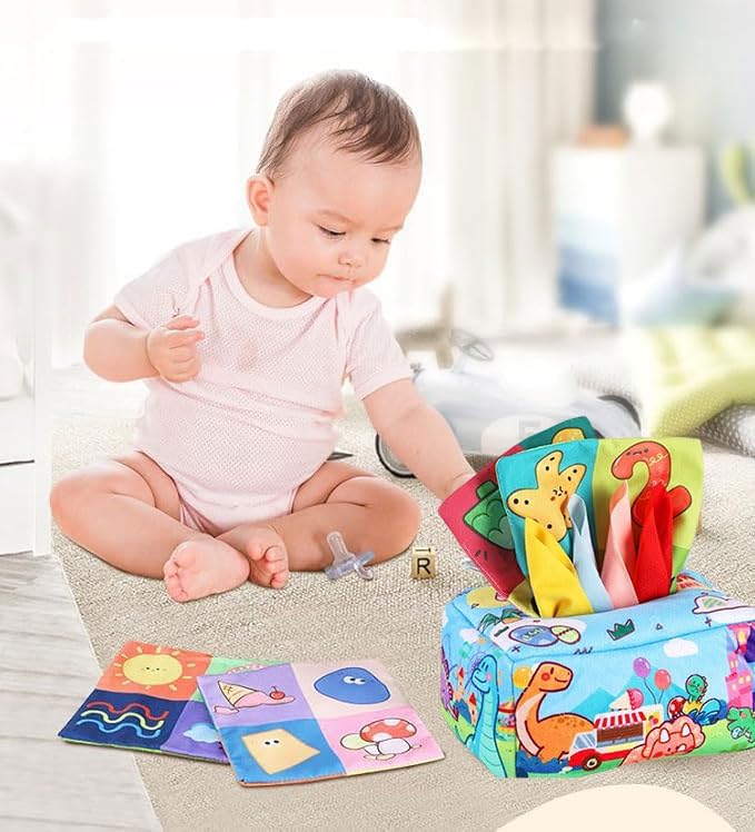 Baby Tissue Box Toy,Montessori Toys Magic Tissue Box for Babies 6-12 Months, Infant Cognitive Development Toy for Baby Boys Girls - Image 2