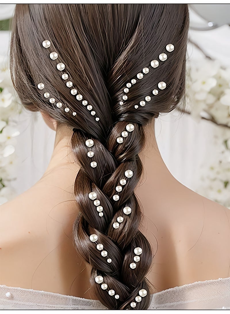 GlamKit 3 Sheets Self-Adhesive Pearl Stickers (1269PCS), 3D White Pearl Rhinestones for Hair, Face & Nail Decoration, Multi-Size Gems for Makeup & DIY Crafts - Image 5