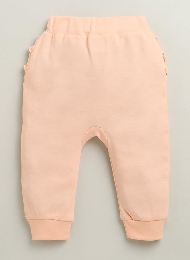 BUMZEE Girls Cotton Full Sleeves Jabla & Pyjama Set Peach & White - 0-3 Months (Peb10910B-pch) - Image 5