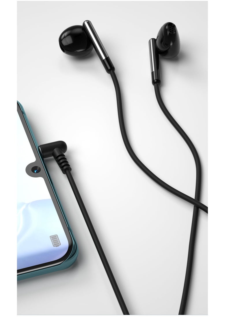 XO - INET Wired Music Earphones With Control Button And Microphone 1.2M - Black - Image 1