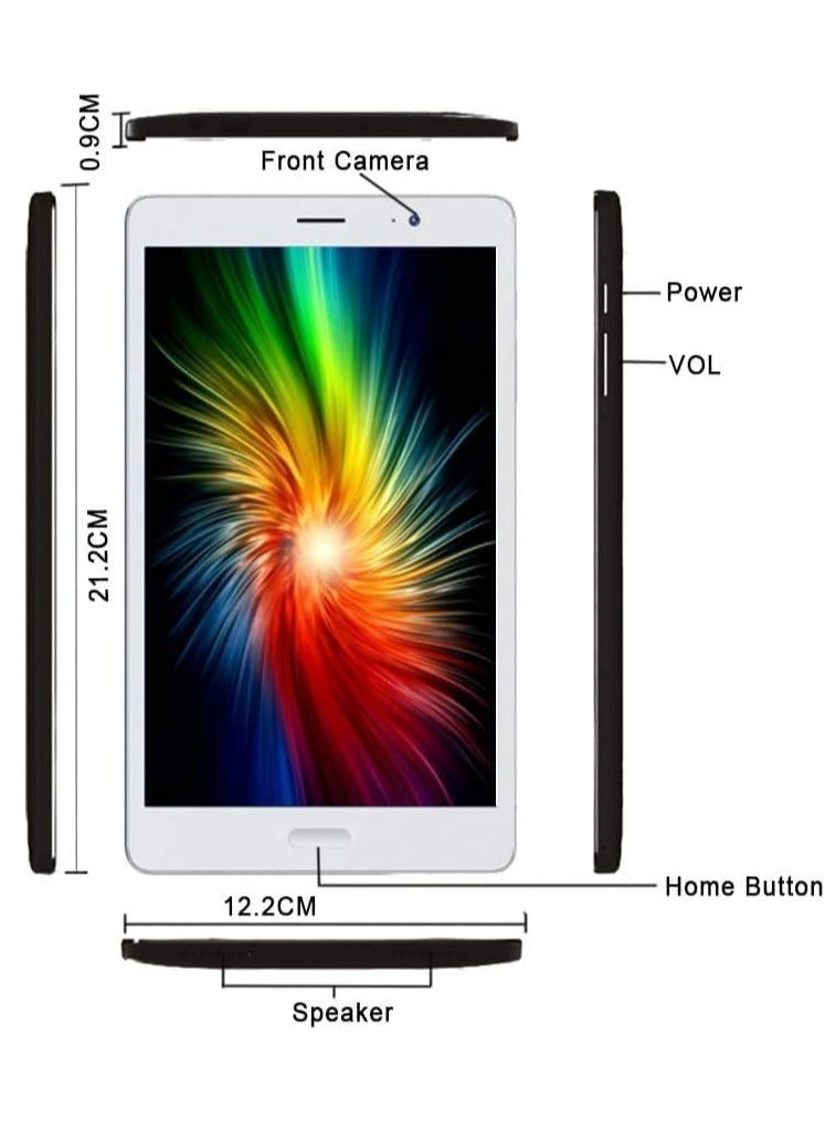 REBENUO - C idea Tablet CM850 Screen size 8 inches System Android 12 Dual SIM 6GB RAM + 256GB Screen type  HD 800x1280 IPS Touch Screen Compatible with PUBG (Black) - Image 1
