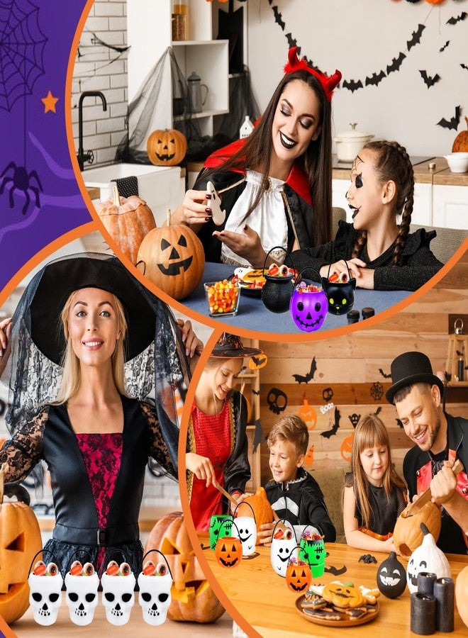 Blvochnnt 14 PCS Mini Halloween Candy Holder,Portable Pumpkin Ghost Cauldron Bucket with Candy Bags Black Wire Ties Halloween Party Supplies for Kids,Trick or Treat - Image 4