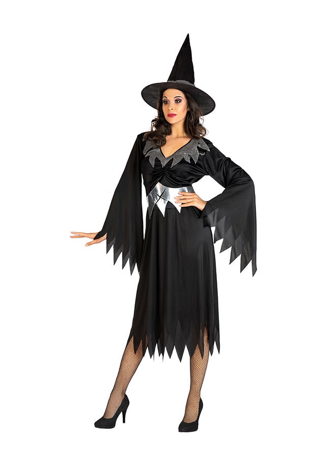Toyland Adult Witch Costume – Black Dress with Hat and Belt for Halloween-Medium - Image 1