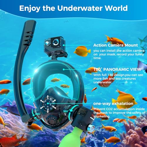 SMACO Mini Scuba Tank with Snorkel Mask 0.5L Portable Small Diving Tank with Full Face Diving Mask Reusable DOT Certified Pony Bottle Diving Cylinder Kit with High Pressure Hand Pump for Snorkeling - Image 3