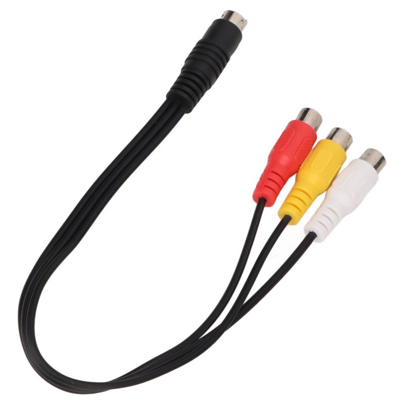 كابل S Video 4 سلك إلى 3RCA أنثى: قلب نحيف نقي مُعزل مزدوج - توصيل مستقر سهل الاستخدام لنقل إشارات الفيديو - Image 1