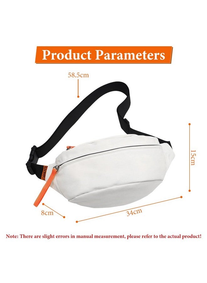 GUSTAVE® Waist Bags for Men Women, Fanny Pack Women Cross Body Bag Mens Nylon Shoulder Bag, Money Bag for Commuting, Travel, Outdoor Activities, Cycling(white) - Image 2