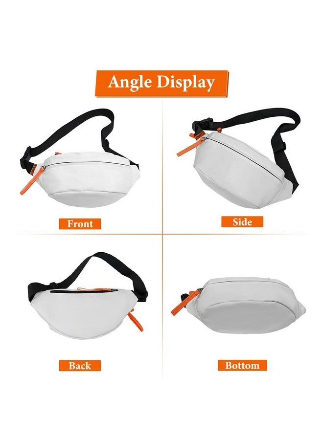 GUSTAVE® Waist Bags for Men Women, Fanny Pack Women Cross Body Bag Mens Nylon Shoulder Bag, Money Bag for Commuting, Travel, Outdoor Activities, Cycling(white) - Image 3