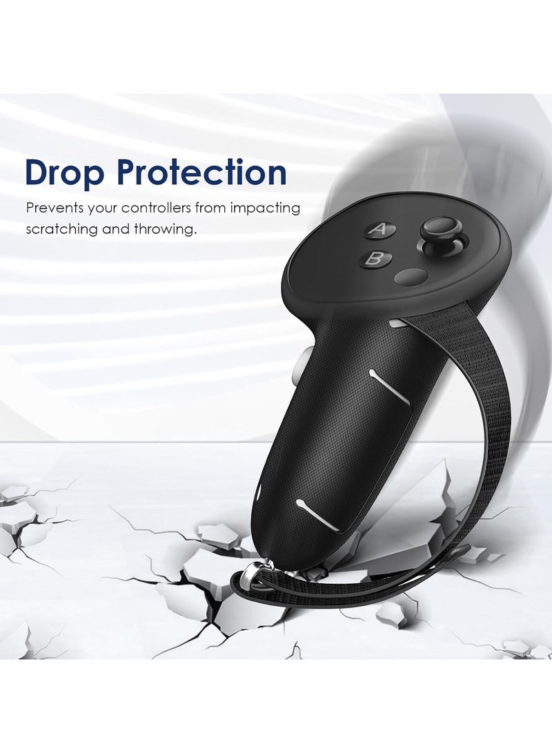 Upgrade Controller Grip Cover Compatible with Meta Quest 3S/Quest 3 Accessories, Silicone Handle Cover with Battery Opening Cover, Quest 3S/Quest 3 Adjustable Knuckle Strap Protector - Image 3