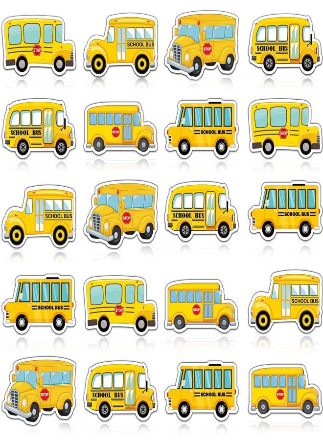 Junkin 480 Pcs School Bus Stickers Album Cute Bus Stickers Party Favors Bulk Cartoon Transportation Wheels Crafts Kit for Kids Art DIY Toys Back to School Supplies Kids Game Prize Rewards(Yellow) - Image 1