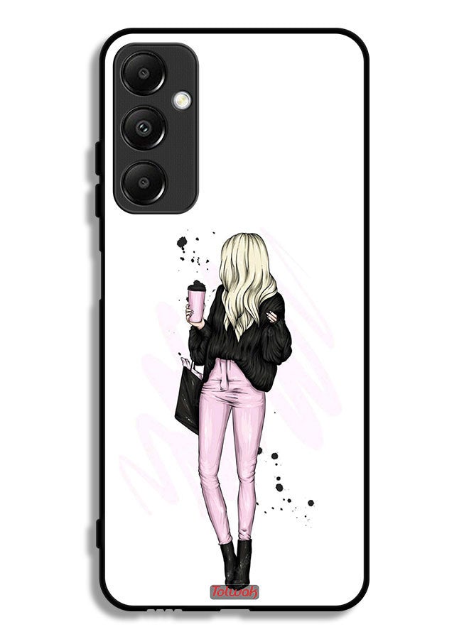Tolwak Samsung Galaxy A05s Protective Case Cover Girl Holding Coffee Cup Art - Image 1