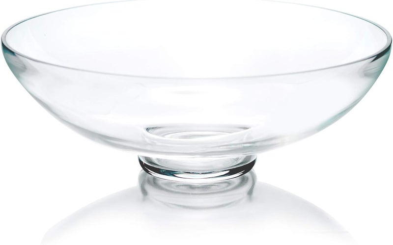 CYS EXCEL Glass Decorative Footed Bowl (H:4.5" D:12") | Fruit Display & Terrarium Bowl | Compote Vase & Kitchen Table Centerpiece - Image 1