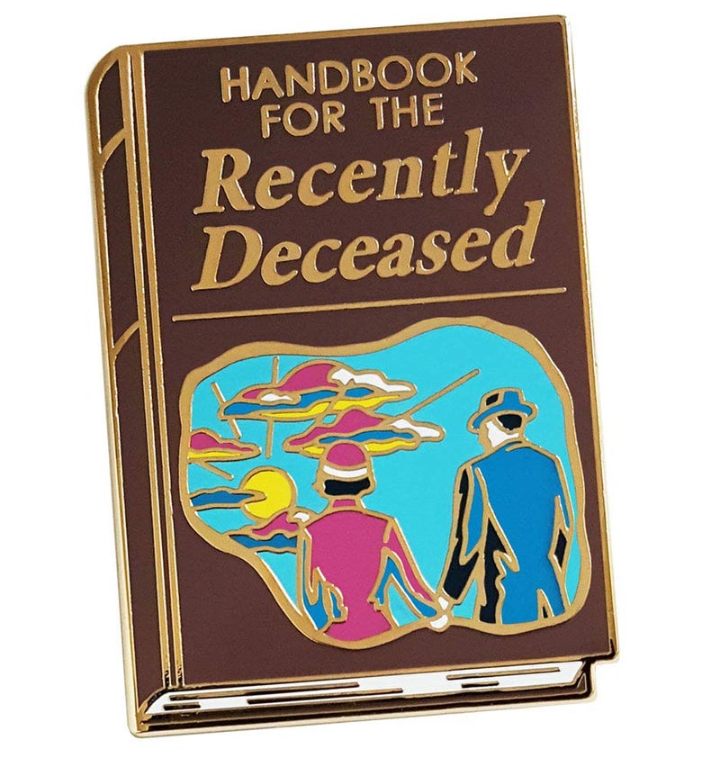 Pinsanity 'Handbook for the Recently Deceased' Enamel Lapel Pin - Image 1
