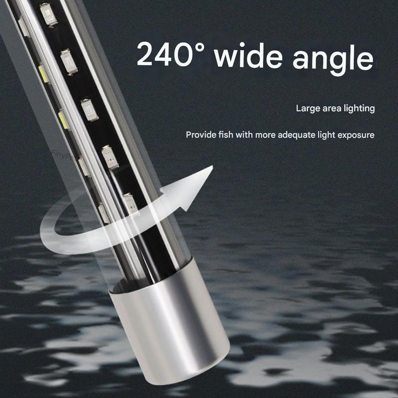 FinyPetz ضوء حوض السمك T4-300Pro WRGB LED | ضوء حوض السمك متعدد الألوان القابل للغمر مع أوضاع قابلة للتعديل | مصباح مائي موفر للطاقة لحوض السمك العذب والنباتات (حتى 2.5 قدم) - Image 2