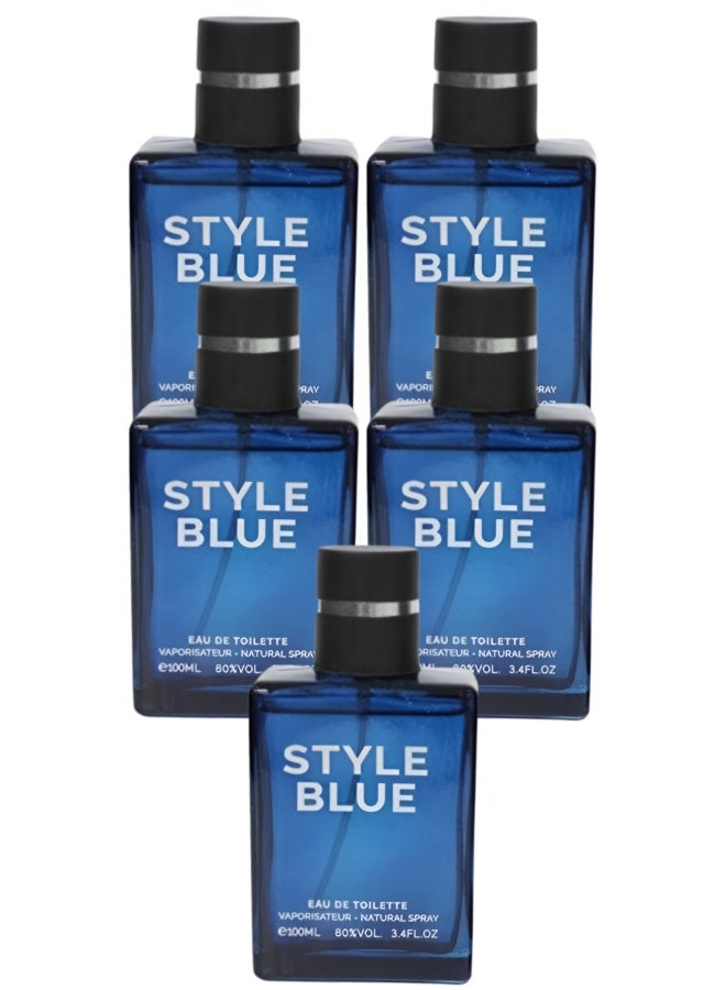 Style 5 Pieces Style Blue Perfume 100ML - Image 1