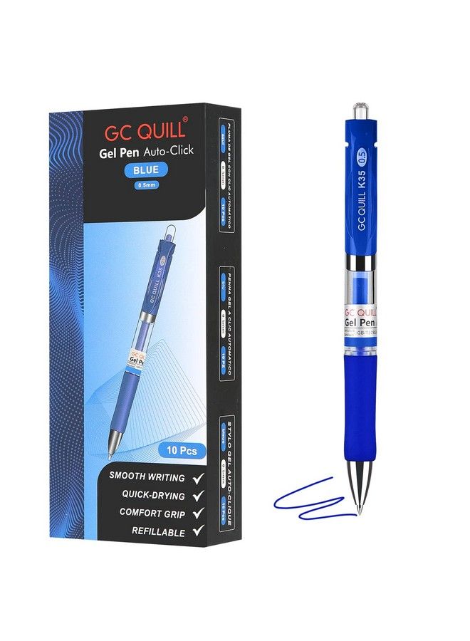 GC QUILL Gel Ink Pens Premium Refillable & Retractable Rolling Ball Pens0.5Mm Fine Point Pens12 Black Ink Gel Pens+10 Blue Ink Pens Bkbl22  - Image 4