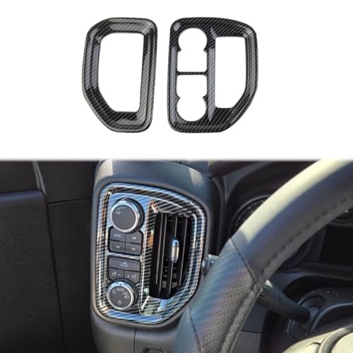 Carbon Fiber Dashboard Side Air Vent AC Outlet Cover Trim For 20192025 Chevy Silverado 1500GMC Sierra 1500 For 20202025 SierraSilverado 2500 3500 HDtwo knob