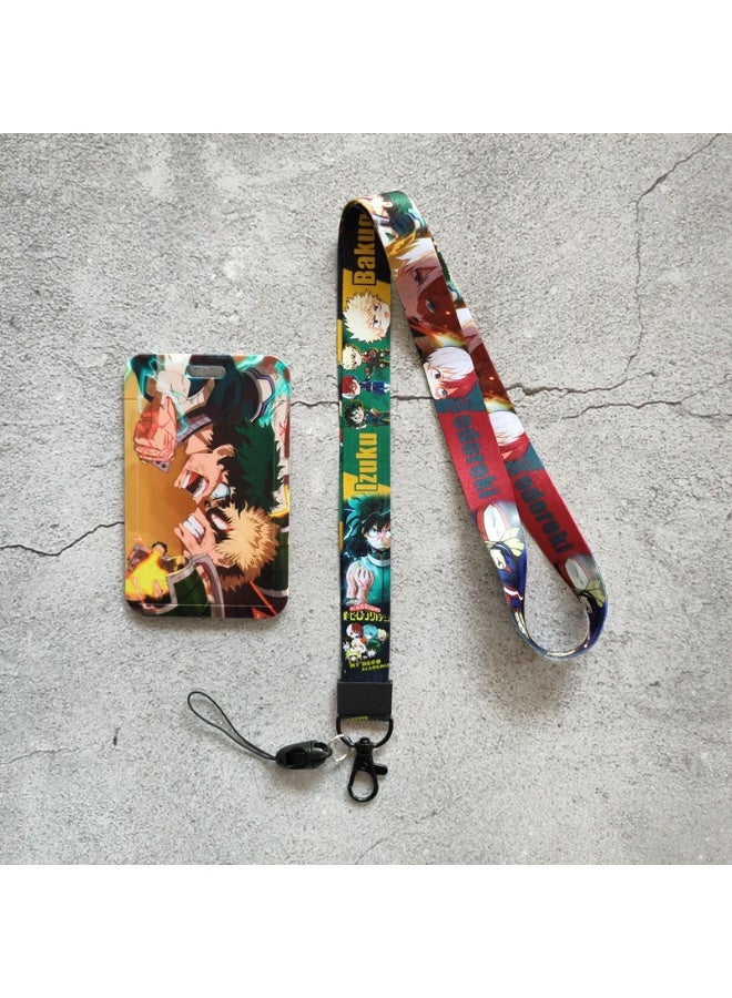 NIBEMINENT 1 - Piece My Hero Academy Kpop Photo Card Holder Pendant Key Chain ID Badge Holder ID Card Holder Photo Card Protector for School ID Office ID Access Card for Women Girls