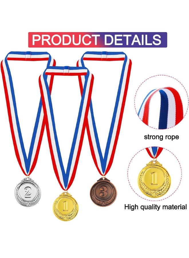 6-Piece Number Medals, Gold Silver Bronze Award Medals with Ribbon, Winner Awards 1st 2nd 3rd Metal Medals, Olympic Style Winner Awards for Sports, Party, Tournaments, ,Competitions（Diam：2.56 Inch） - Image 3
