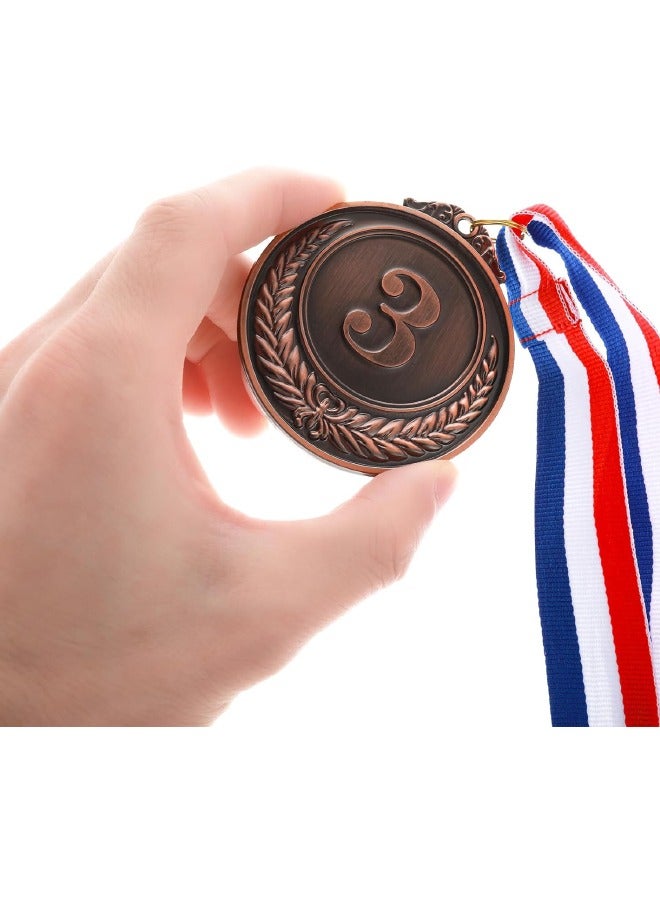 6-Piece Number Medals, Gold Silver Bronze Award Medals with Ribbon, Winner Awards 1st 2nd 3rd Metal Medals, Olympic Style Winner Awards for Sports, Party, Tournaments, ,Competitions（Diam：2.56 Inch） - Image 4