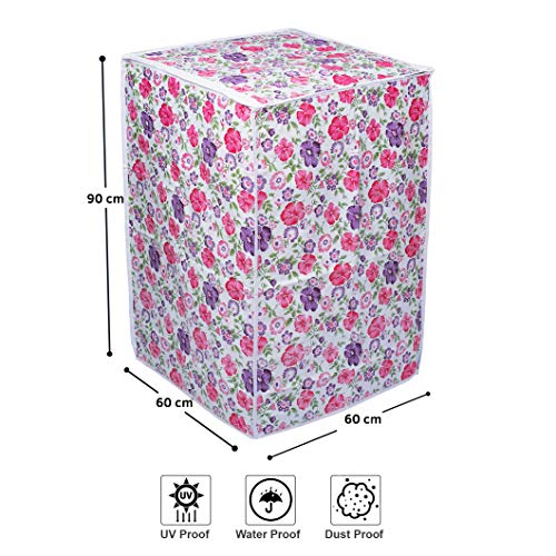 Classic® Top Load Washing Machine Cover Suitable For IFB 6.5 Kg, 7.0 Kg, 7.5 Kg (60cmsX60cmsX90cms, White & Pink Flower) - Image 5