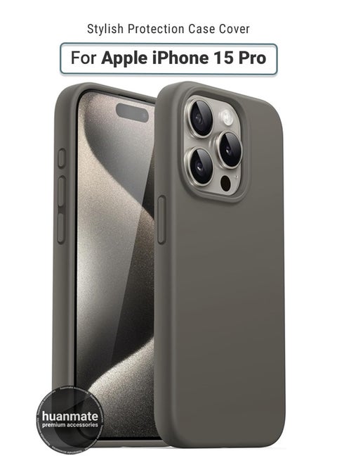 Stylish Silicone Case Cover For Apple iPhone 15 Pro Stone