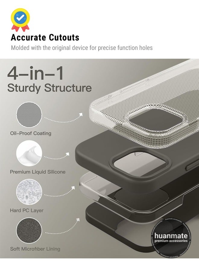huanmate Stylish Silicone Case Cover For Apple iPhone 15 Pro Stone  - Image 5