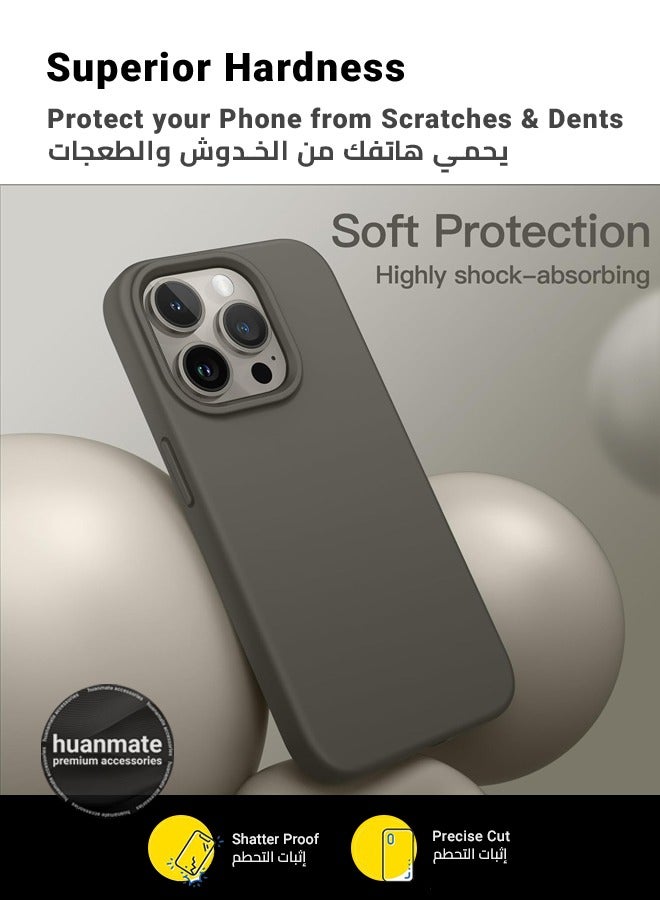 huanmate Stylish Silicone Case Cover For Apple iPhone 15 Pro Stone  - Image 4
