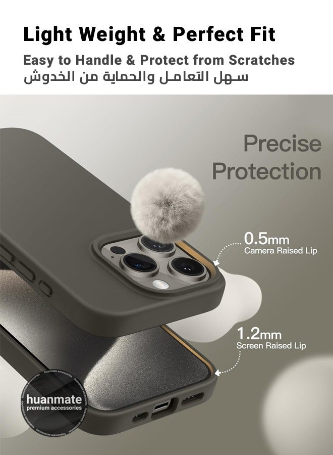 huanmate Stylish Silicone Case Cover For Apple iPhone 15 Pro Stone  - Image 3