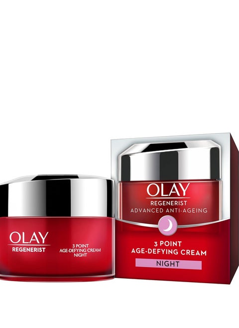 Olay Regenerist 3 Point Firming Anti-Ageing Night Cream Moisturiser, 15 ml