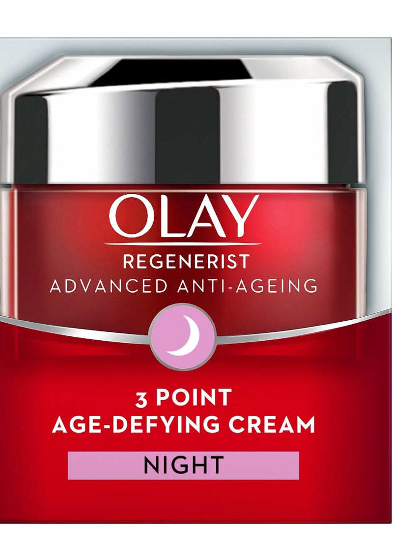 Olay Regenerist 3 Point Firming Anti-Ageing Night Cream Moisturiser, 15 ml