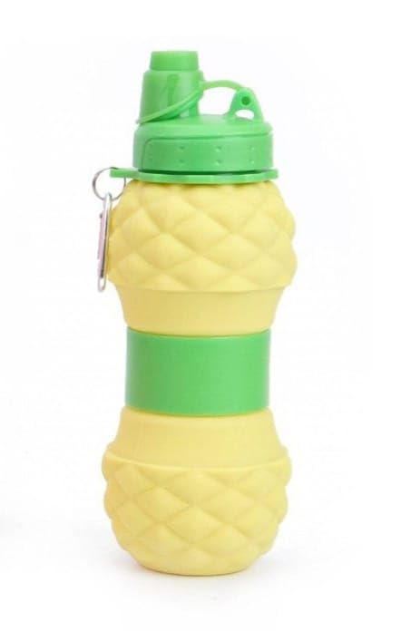 VHBIE Silicone Sipper Bottle Bottle 700 ML Pineapple Expandable Water Bottle for Home Office Gym Trekking BPA Free FoodGrade Collapsible Leak Proof Portable Travel Water Bottle Yellow Color - Image 4
