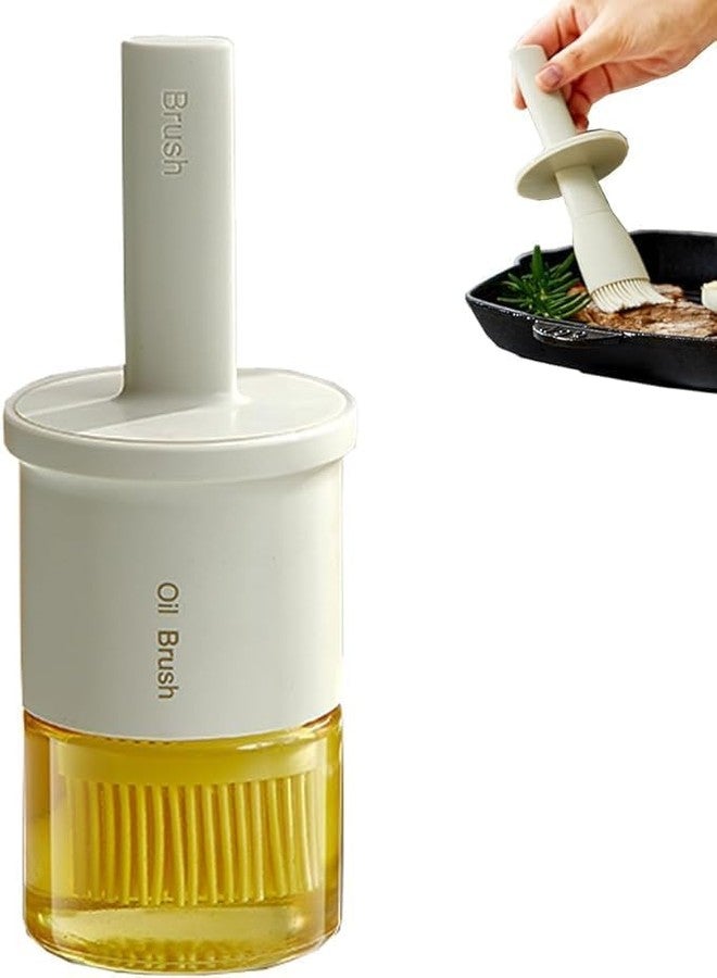 Tendula Silicone Brush and high Temperature Resistant Oil Bottle Integrated Barbecue Cooking Utensils Home&Kitchen (Cream 300 ml) - Image 1
