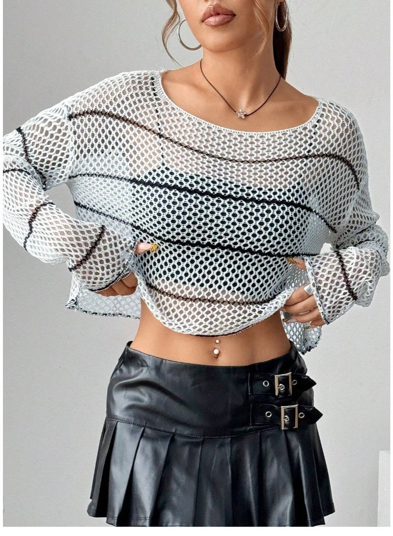 شي إن سترة نسائية محبوكة بأكمام طويلة من SHEIN، طقم خريف وشتاء - Image 5