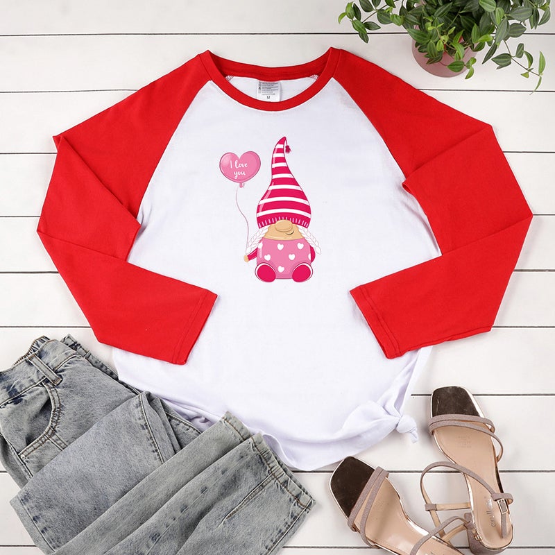 2021 Love Balloon Pink Dwarf Printed Crewneck T-shirt Couple T-shirt Casual Top - Image 4