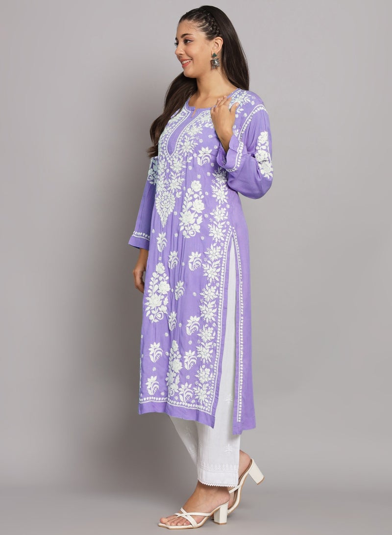 الايا مطرزة يدويا شيكانكاري مستقيم مشروط-AL3682  - Image 4