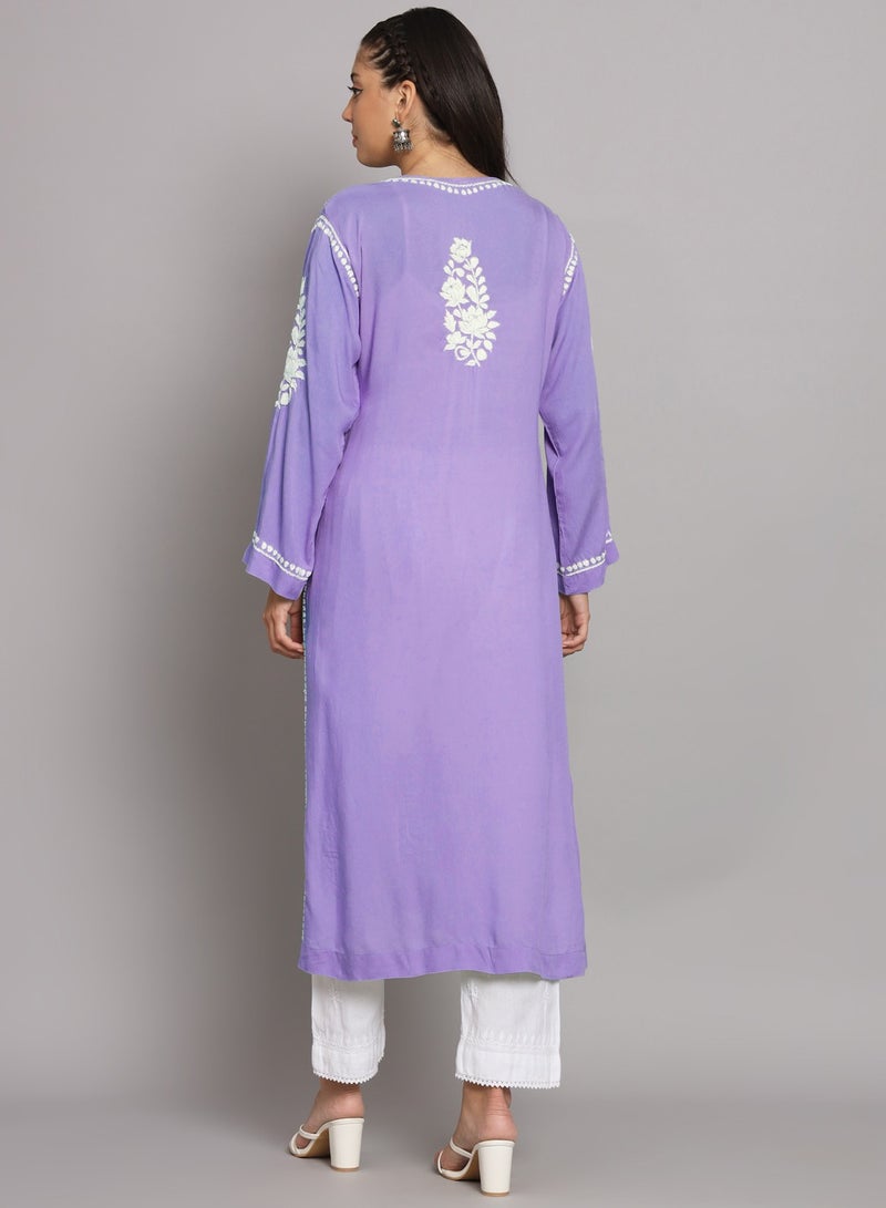 الايا مطرزة يدويا شيكانكاري مستقيم مشروط-AL3682  - Image 2