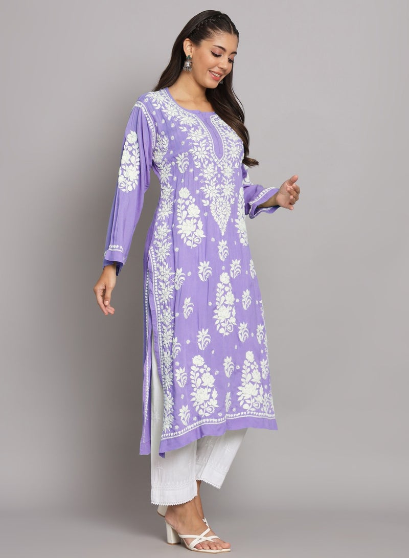 الايا مطرزة يدويا شيكانكاري مستقيم مشروط-AL3682  - Image 3