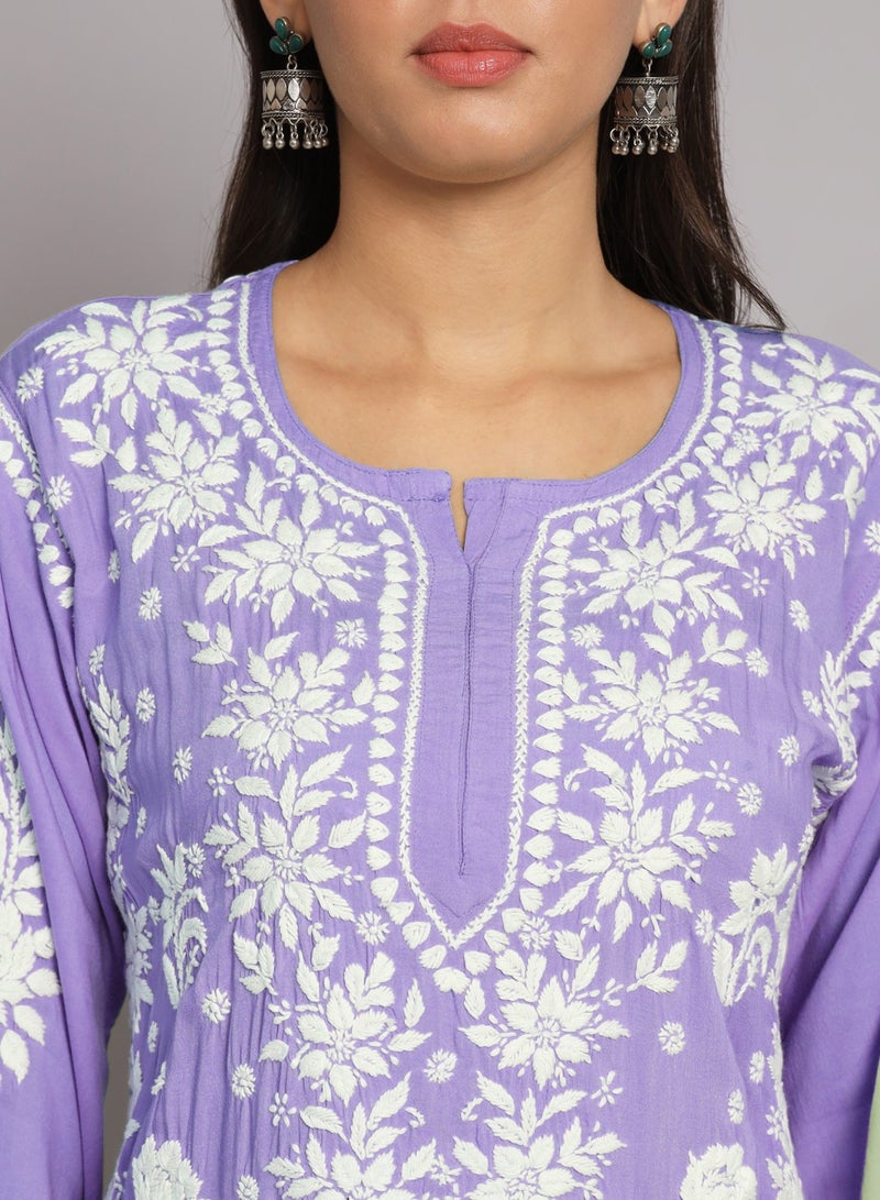 الايا مطرزة يدويا شيكانكاري مستقيم مشروط-AL3682  - Image 5