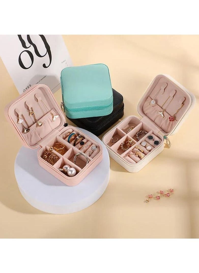 Mei Lifestyle - Jewellery Box With Case Mini Ring Storage Organizer,  Earings Holder And Also Many Compartments (Black) - Image 1