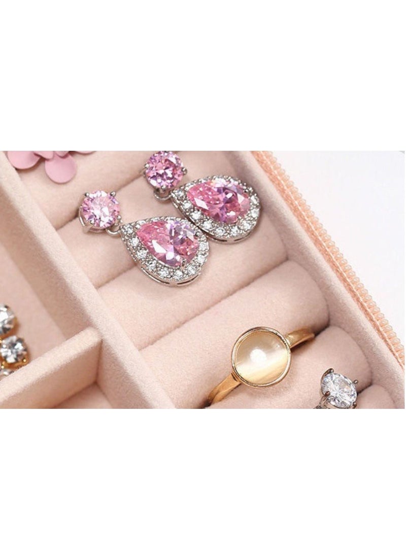 Mei Lifestyle - Jewellery Box With Case Mini Ring Storage Organizer,  Earings Holder And Also Many Compartments (Black) - Image 1