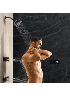 Kohler Kohler ABS Statement Oblong Shower, 200 Mm (7 Inch) Wide Coverage, 3-Spray Easy Push Button Rainhead, Katalyst Air-Induction Spray Technology, (Wall-Mount, Matte Black Finish)  - Image 2