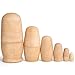 Koogel 6 Set Unpainted Nesting Dolls for Kids Blank Nesting Dolls Wooden Matryoshka for Parent Child Activities Birthday Gift DIY Enthusiasts - Image 2