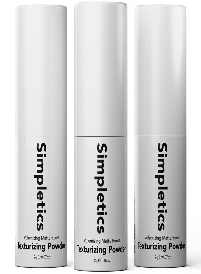 Simpletics بودرة تكثيف بسيطة - طبيعية بالكامل، تركيبة مغذية من 4 مكونات مع نشا الأرز - خالية من المواد الكيميائية - تعطي مظهرًا كثيفًا ومُعَالجًا ومطفأ للرجال والنساء (3 عبوات) - Image 1